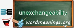 WordMeaning blackboard for unexchangeability